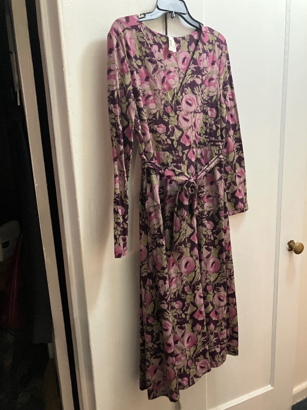Pact fit and flare long sleeve flower dress size L